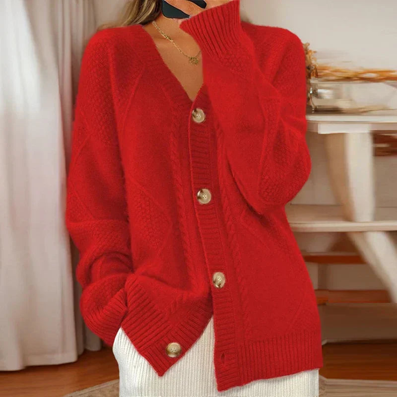 Cardigan Femme Boutonné Col en V - Image 3