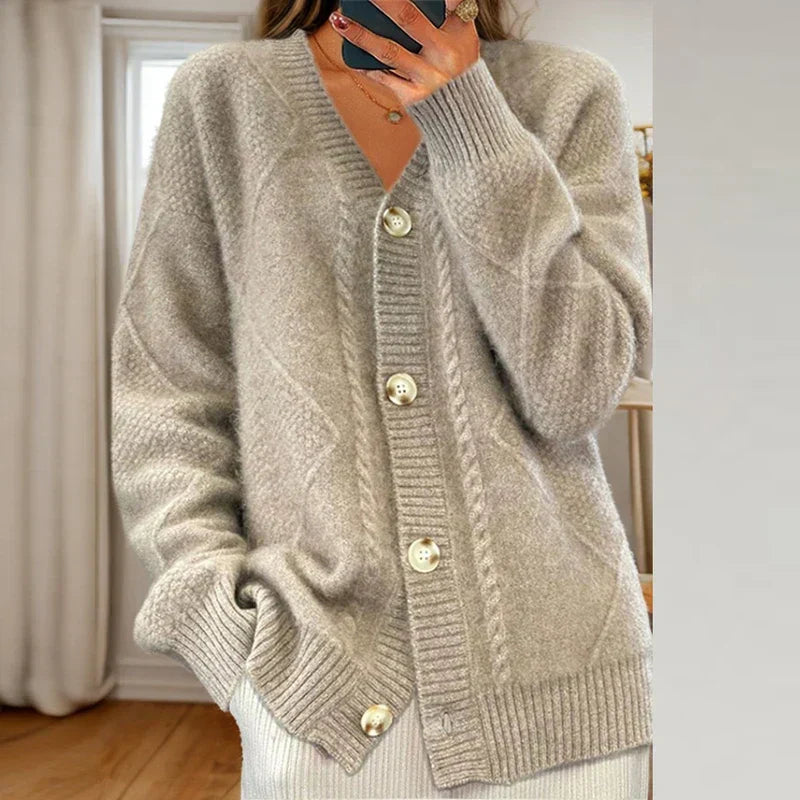 Cardigan Femme Boutonné Col en V - Image 4