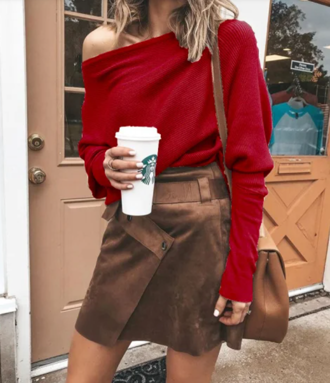 Pull Femme Épaule Dénudée Manches Longues - Image 5