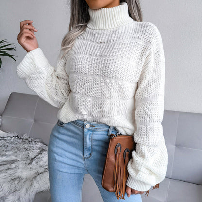 Pull Femme Tricot Côtelé Manches Longues - Image 2