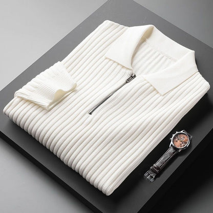 Pull zippé en maille côtelée pour homme - Image 2