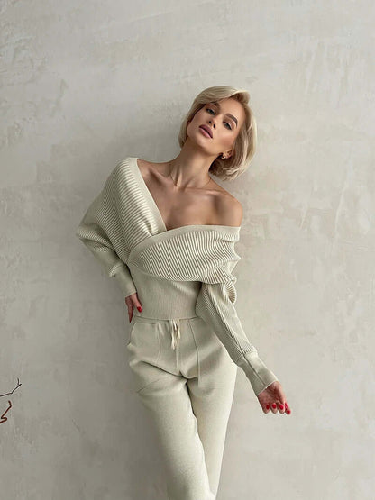 Pull-over côtelé cache-cœur pour femme - Image 6