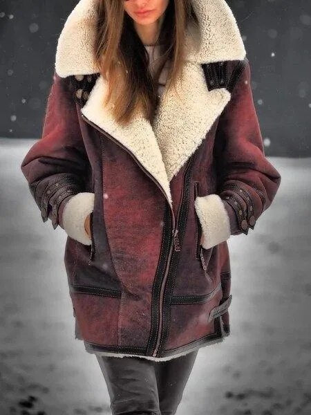 Veste Aviateur Oversize en Shearling pour Femme - Image 2