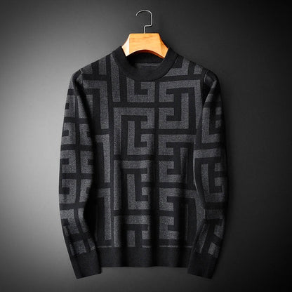 Pull à col rond à motifs pour homme - Image 4
