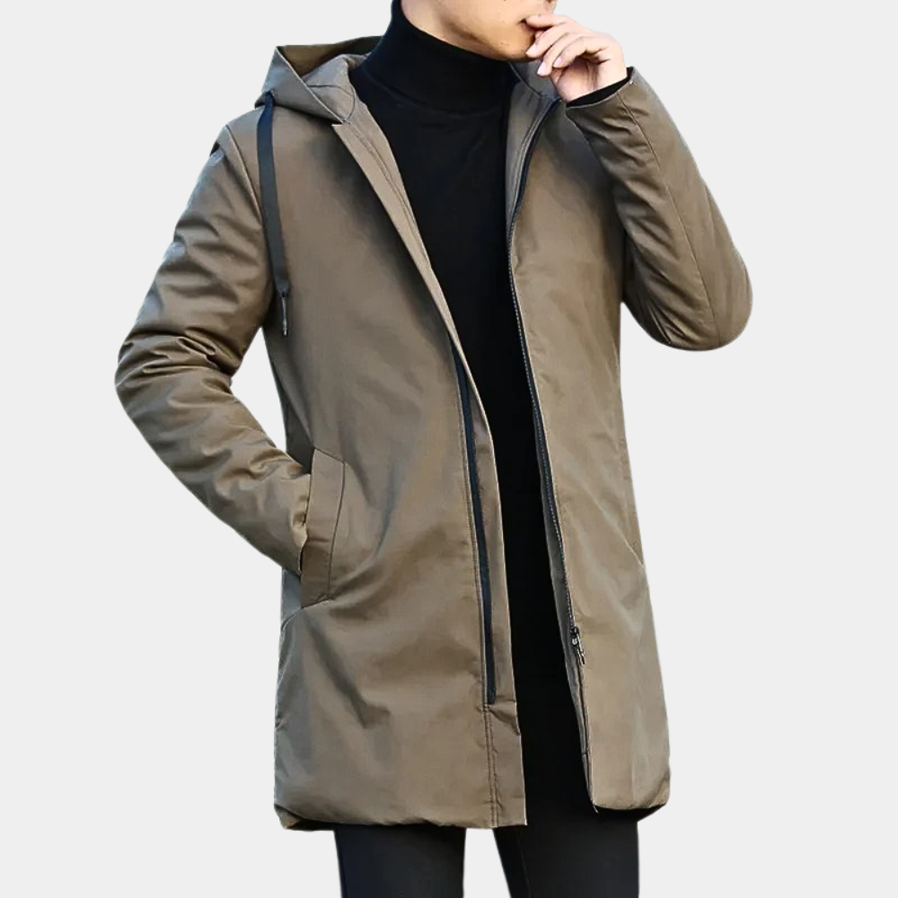 Manteau Mi-Long à Capuche pour Homme - Image 4