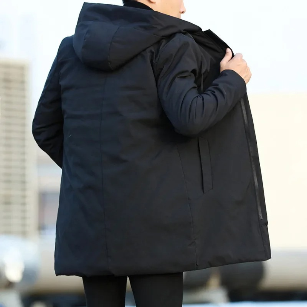 Manteau Mi-Long à Capuche pour Homme - Image 2