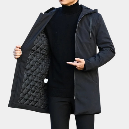 Manteau Mi-Long à Capuche pour Homme - Image 1
