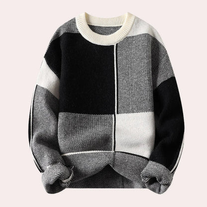 Pull en Tricot Color Block pour Homme - Image 1