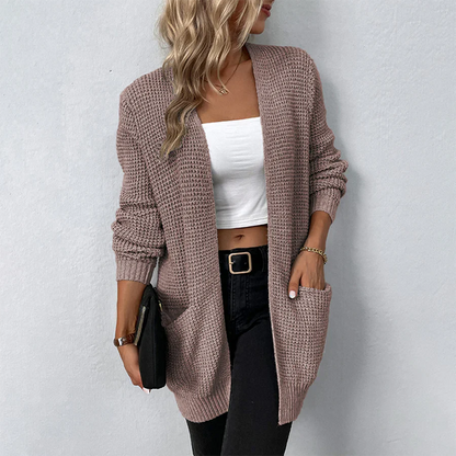 Cardigan Tricot Femme Ouvert sur le Devant - Image 4