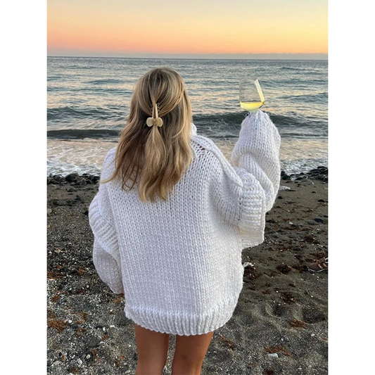 Pull Femme Oversize en Grosse Maille - Image 1