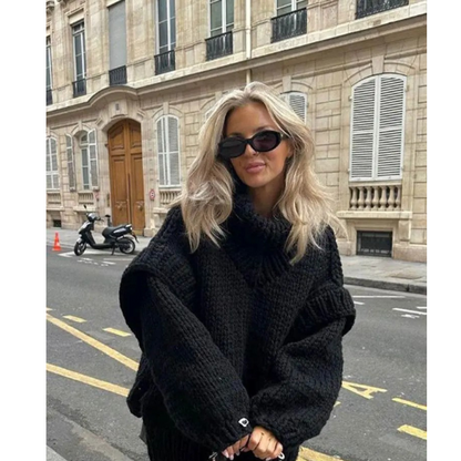 Pull Femme Oversize en Grosse Maille - Image 2