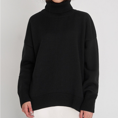 Pull à col roulé côtelé oversize pour femme - Image 4