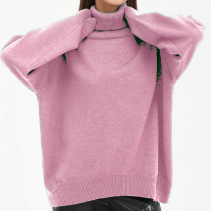 Pull à col roulé côtelé oversize pour femme - Image 12