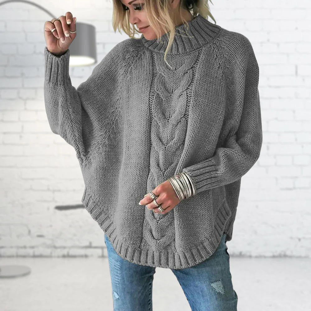 Pull à col roulé en maille torsadée pour femme - Image 4