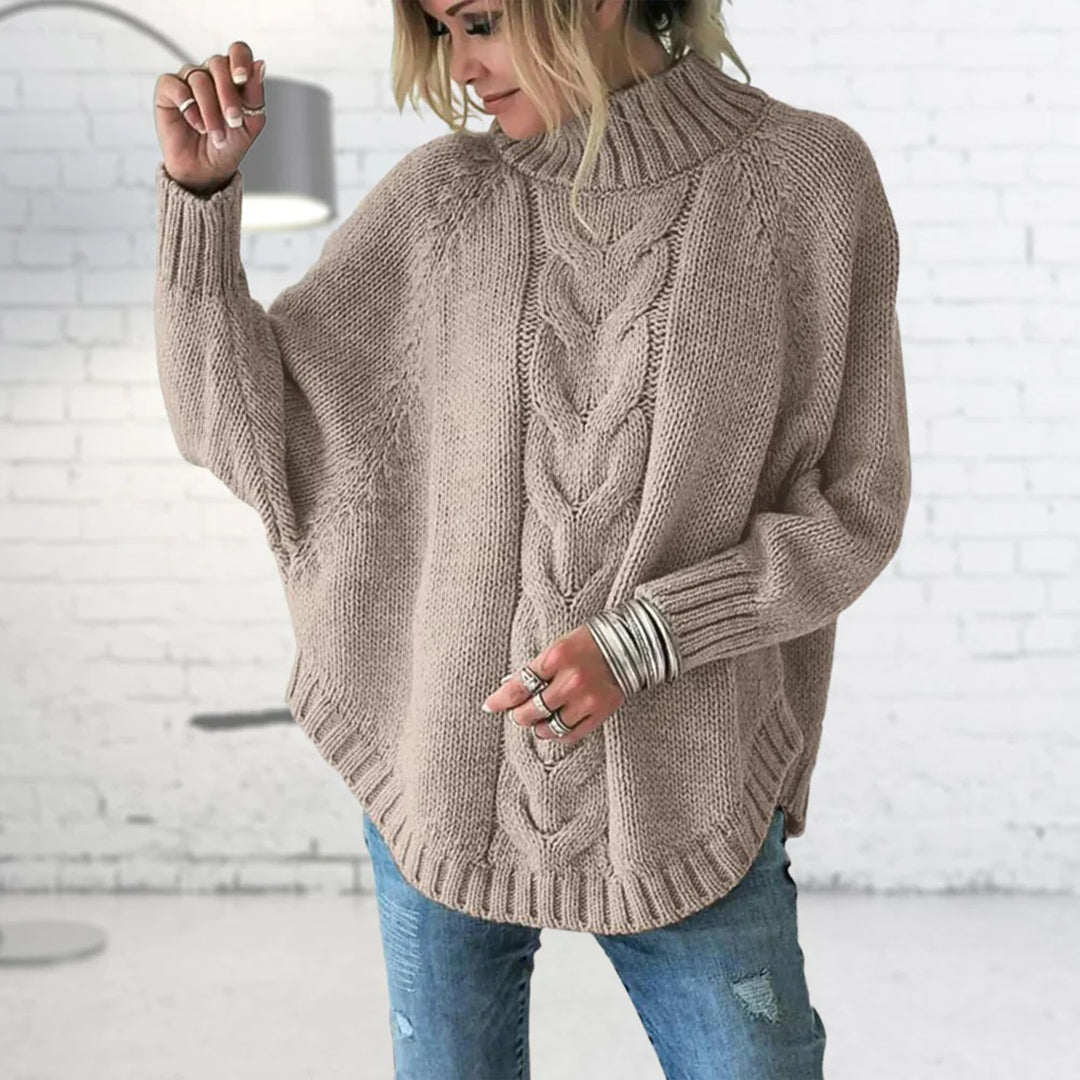 Pull à col roulé en maille torsadée pour femme - Image 3