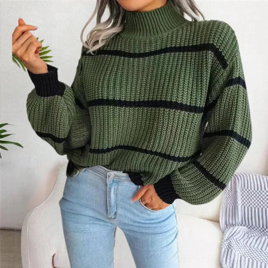 Pull Oversize Rayé Femme - Image 1
