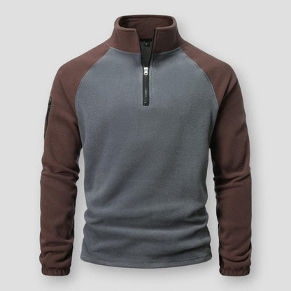 Pull Homme Col Zippé Manches Raglan - Image 3