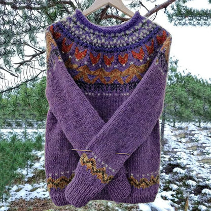 Pull Femme Motif Fair Isle Manches Longues - Image 2