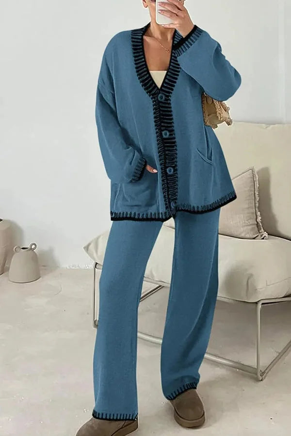 Ensemble de détente pour femme - Cardigan col en V - Image 7