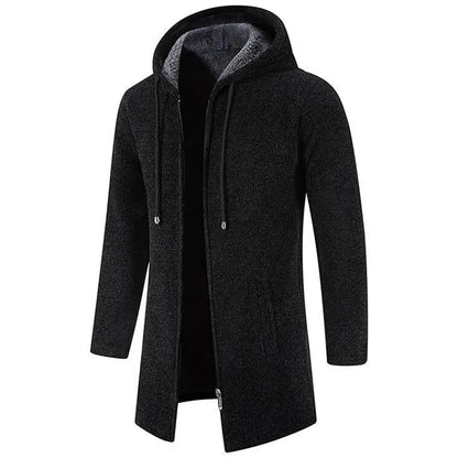 Manteau Long Zippé à Capuche pour Homme - Image 3