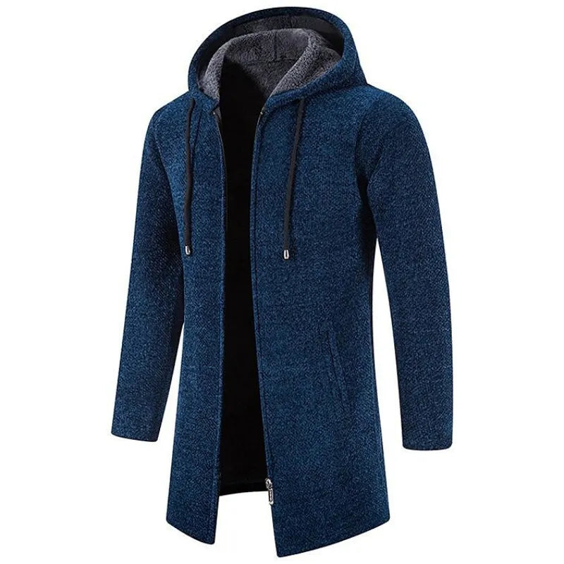 Manteau Long Zippé à Capuche pour Homme - Image 2