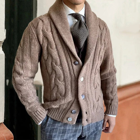 Veste Tricot Homme Col Châle - Image 1