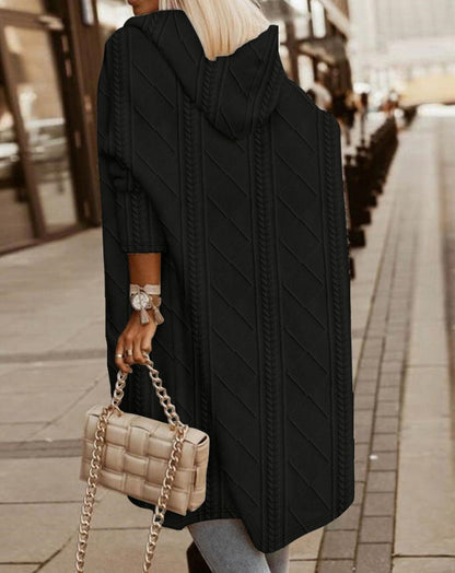 Manteau Tricot à Capuche Femme - Image 6