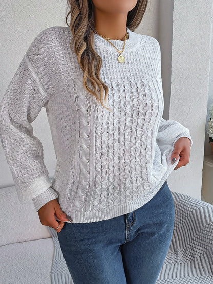 Pull Femme Col Rond en Tricot Côtelé - Image 7