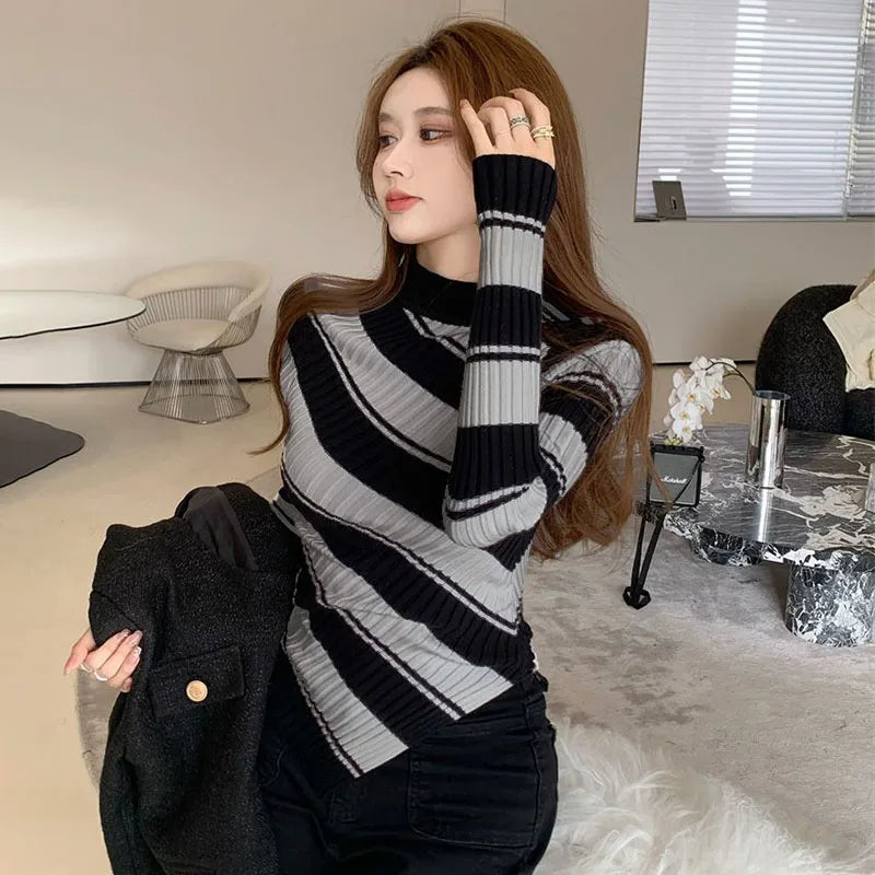 Pull ajusté rayé pour femme - Image 6