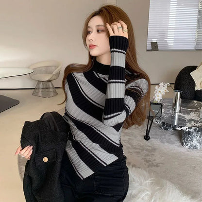 Pull ajusté rayé pour femme - Image 6