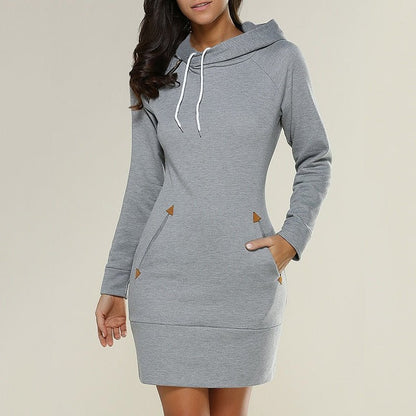 Robe Pull Mini à Capuche Femme - Image 5
