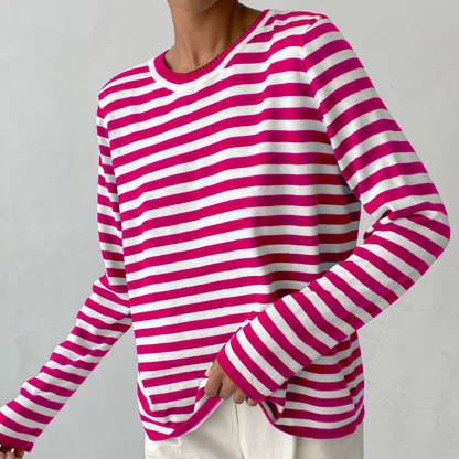 Pull rayé à col rond pour femme - Image 6