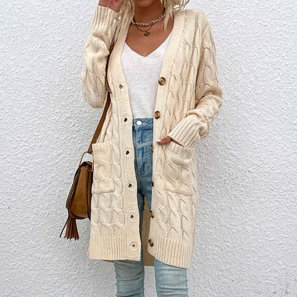 Manteau Cardigan Boutonné Femme - Image 4