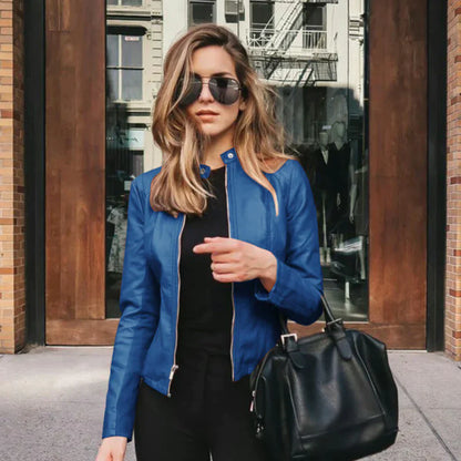 Veste Moto Femme Zippée - Image 7