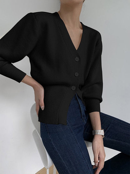 Pull Femme Boutonné en Maille Côtelée - Image 2