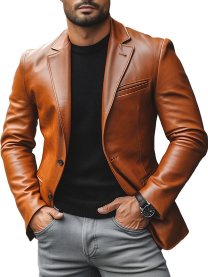 Blazer Homme Style Veste en Cuir - Image 7