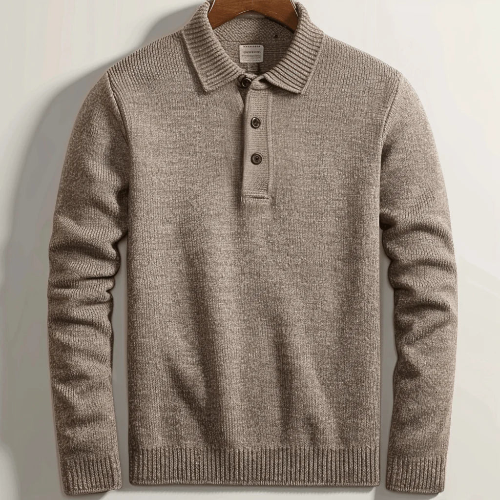 Pull Polo à Manches Longues pour Homme - Image 2