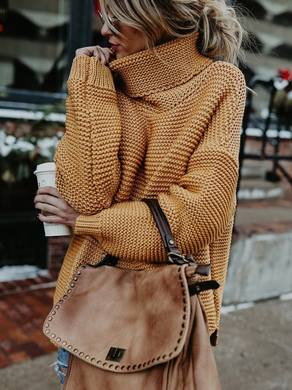 Pull Femme Oversize Col Roulé en Tricot - Image 8