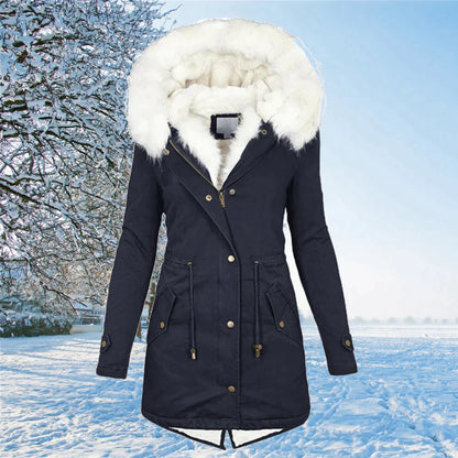 Parka Femme à Capuche Bordée de Fausse Fourrure - Image 3