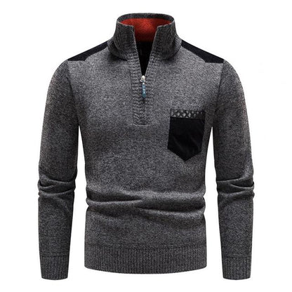 Pull Homme Col Montant Zippé au Quart - Image 6