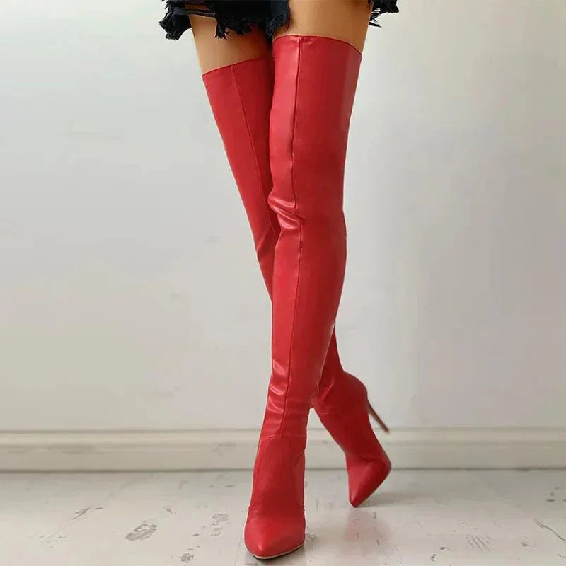 Bottes hautes cuissardes à bout pointu pour femmes - Image 5