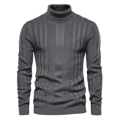 Pull Homme Col Roulé Côtelé - Image 5