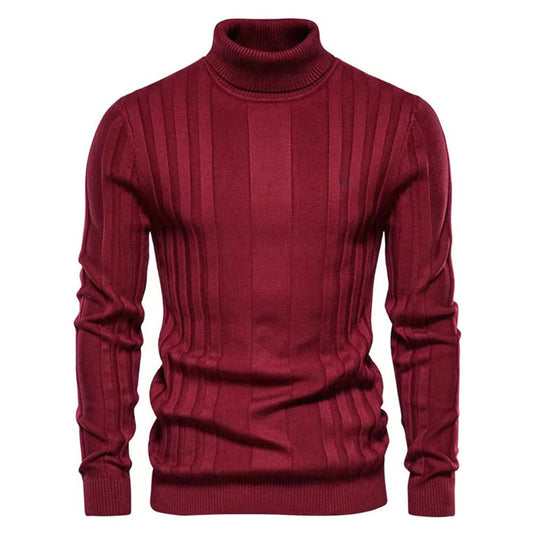 Pull Homme Col Roulé Côtelé - Image 1