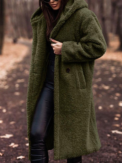 Manteau Long Teddy à Capuche pour Femme - Image 10