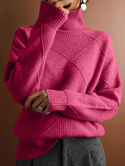 Pull ajusté à col roulé pour femme - Image 1