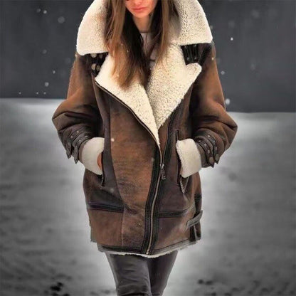 Veste Aviateur Oversize en Shearling pour Femme - Image 4