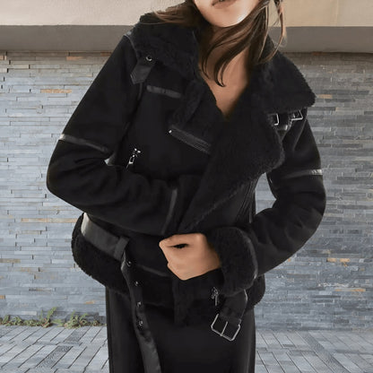 Veste Aviateur Femme en Shearling - Image 11
