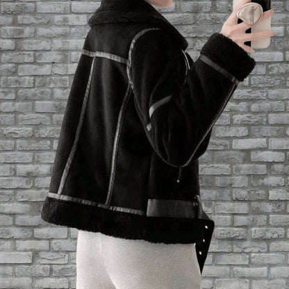 Veste Aviateur Femme en Shearling - Image 9