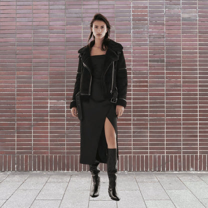 Veste Aviateur Femme en Shearling - Image 8