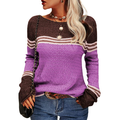 Pull rayé à manches longues pour femme - Image 13